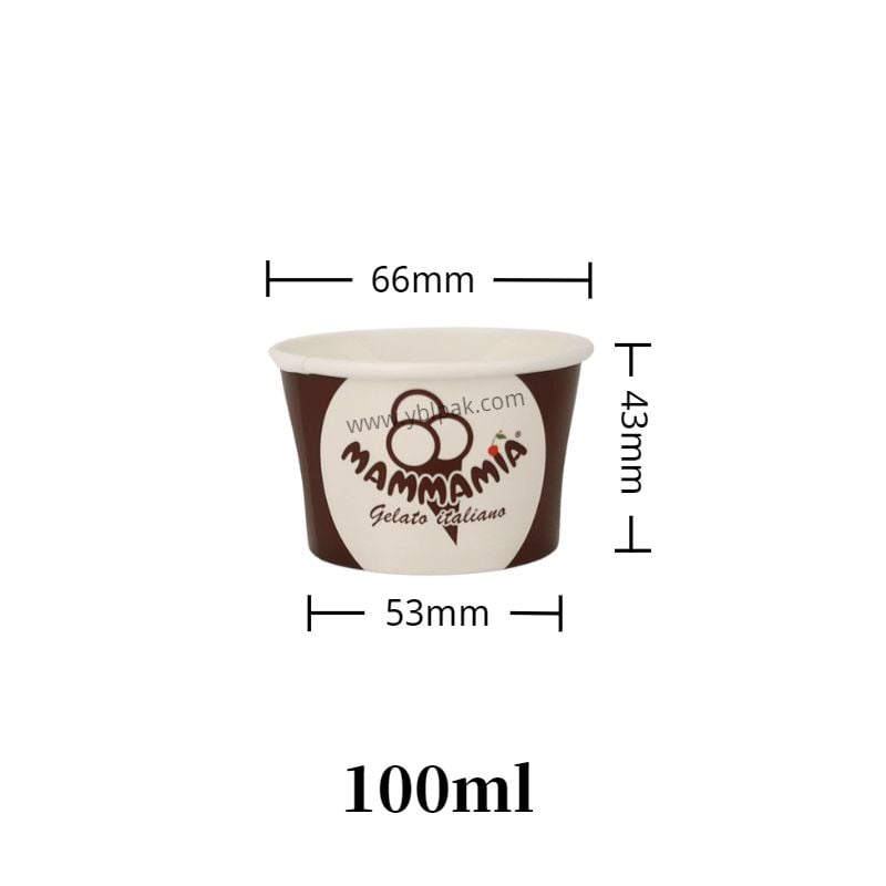 Double PE customized paper bowl for ice cream supplier