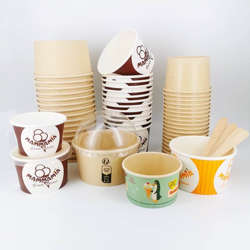 Double PE customized paper bowl for ice cream