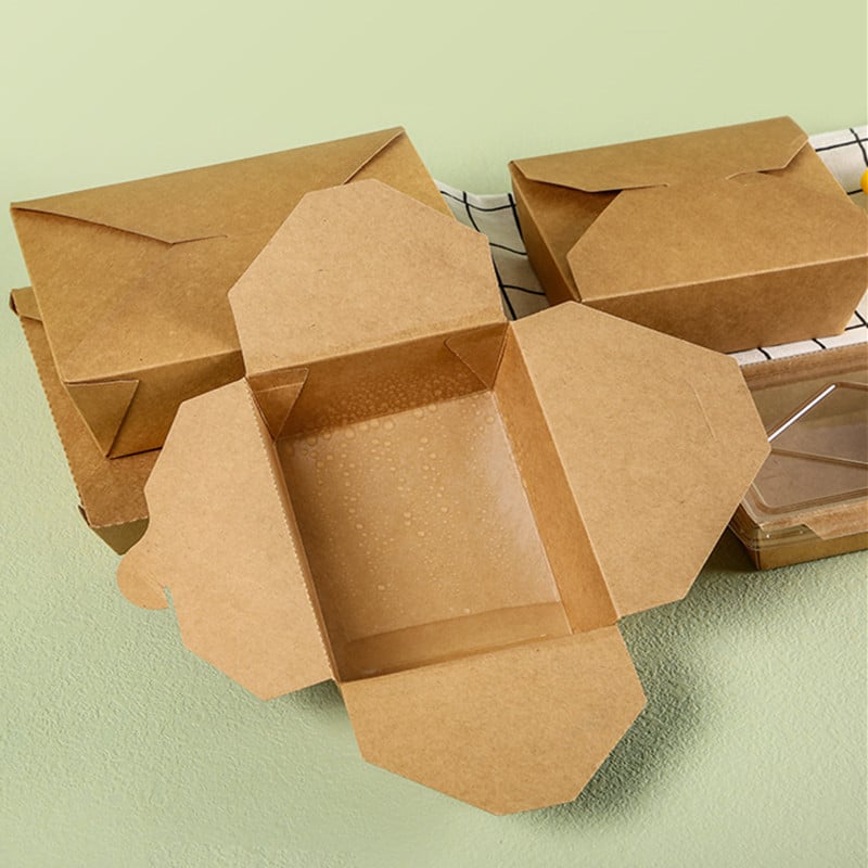 Kraft paper take away paper container for food