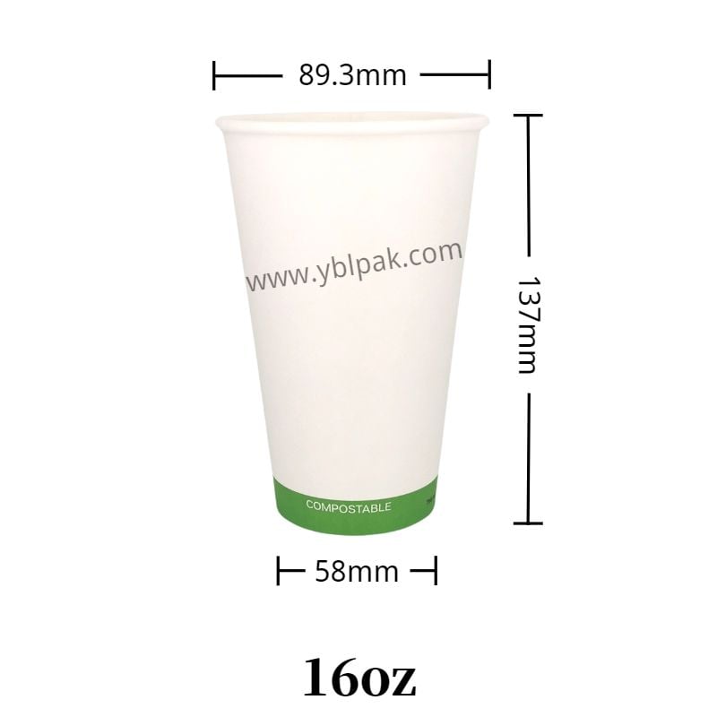 100% compostable PLA paper cup for coffee hot soup factory
