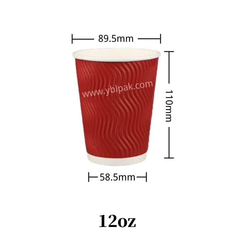 Ripple corrugated paper cups for coffee hot drink factory