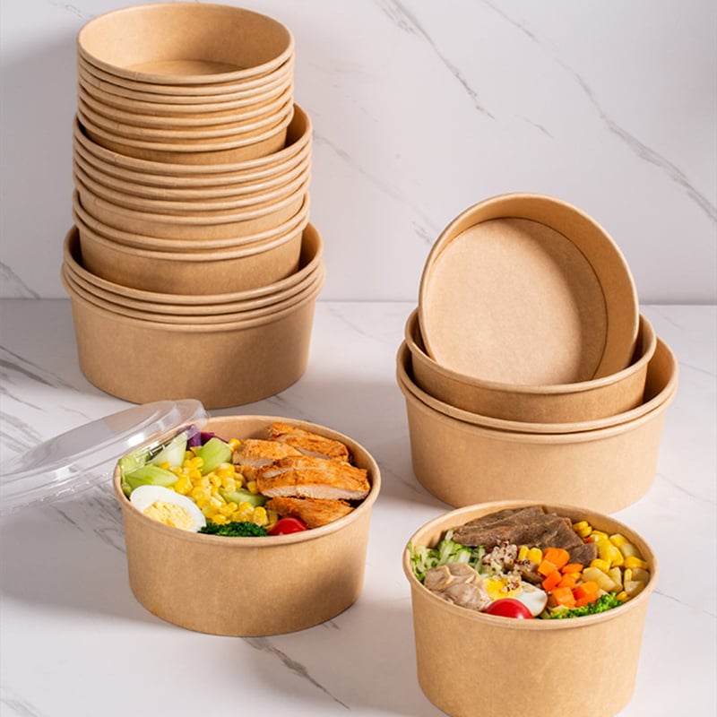 Kraft paper bowl for salad