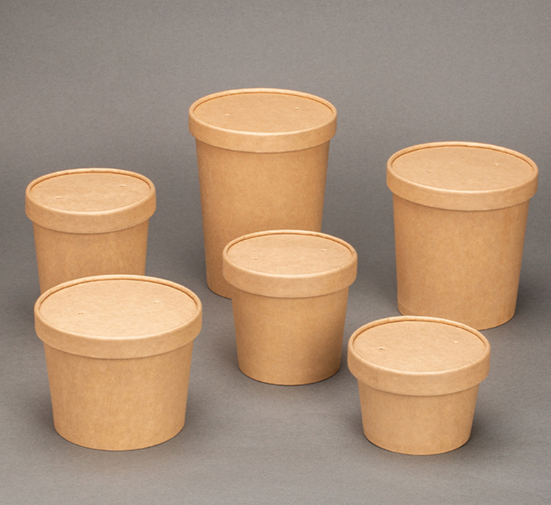 Strong kraft paper cup for hot soup packing details