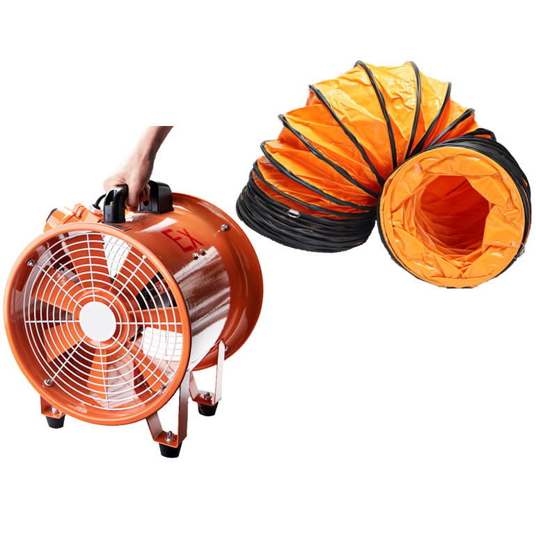 ANBEN FIRE မြင့်မားသော 8-16 inch 220V ဖြုတ်ထုတ်ခြင်း လျှပ်စစ်လှုပ်ရှားခြင်း Ventilation fan Duct fan flexible duct Small volume Ventilation fan (BSFT)