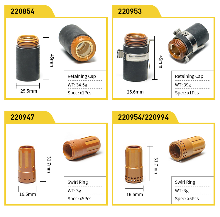HYP powermax 65 85 105 plasma cutting torch and consumables manufacture