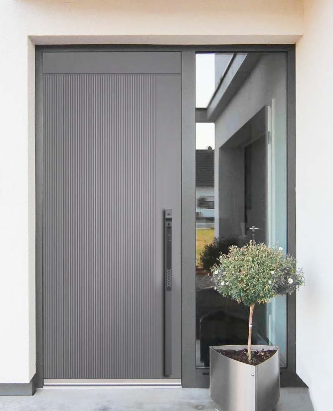 Modern Swing Opening Front Entry Doors Wood Aluminum Alloy Metal Exterior Security Doors Exterior Doors for Houses manufacture