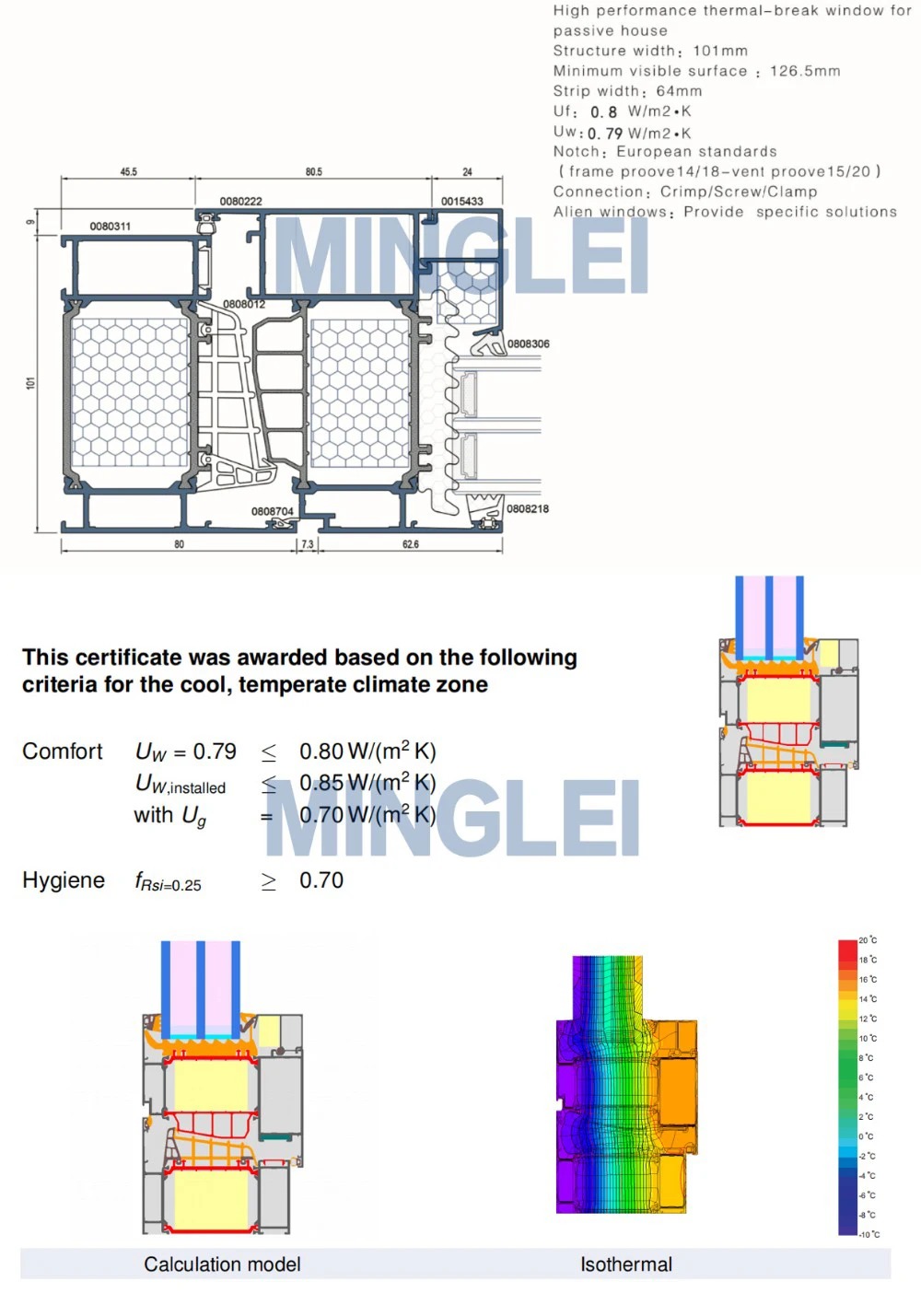 Customizable Triple Glazed windows Interior Aluminum Thermal Break Casement Windows with Grilles manufacture