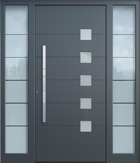 Modern Swing Opening Front Entry Doors Wood Aluminum Alloy Metal Exterior Security Doors Exterior Doors for Houses supplier