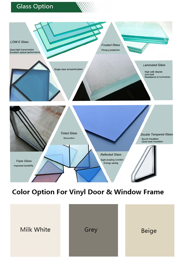 Minglei European style Upvc windows double glass sliding pvc window manufacture
