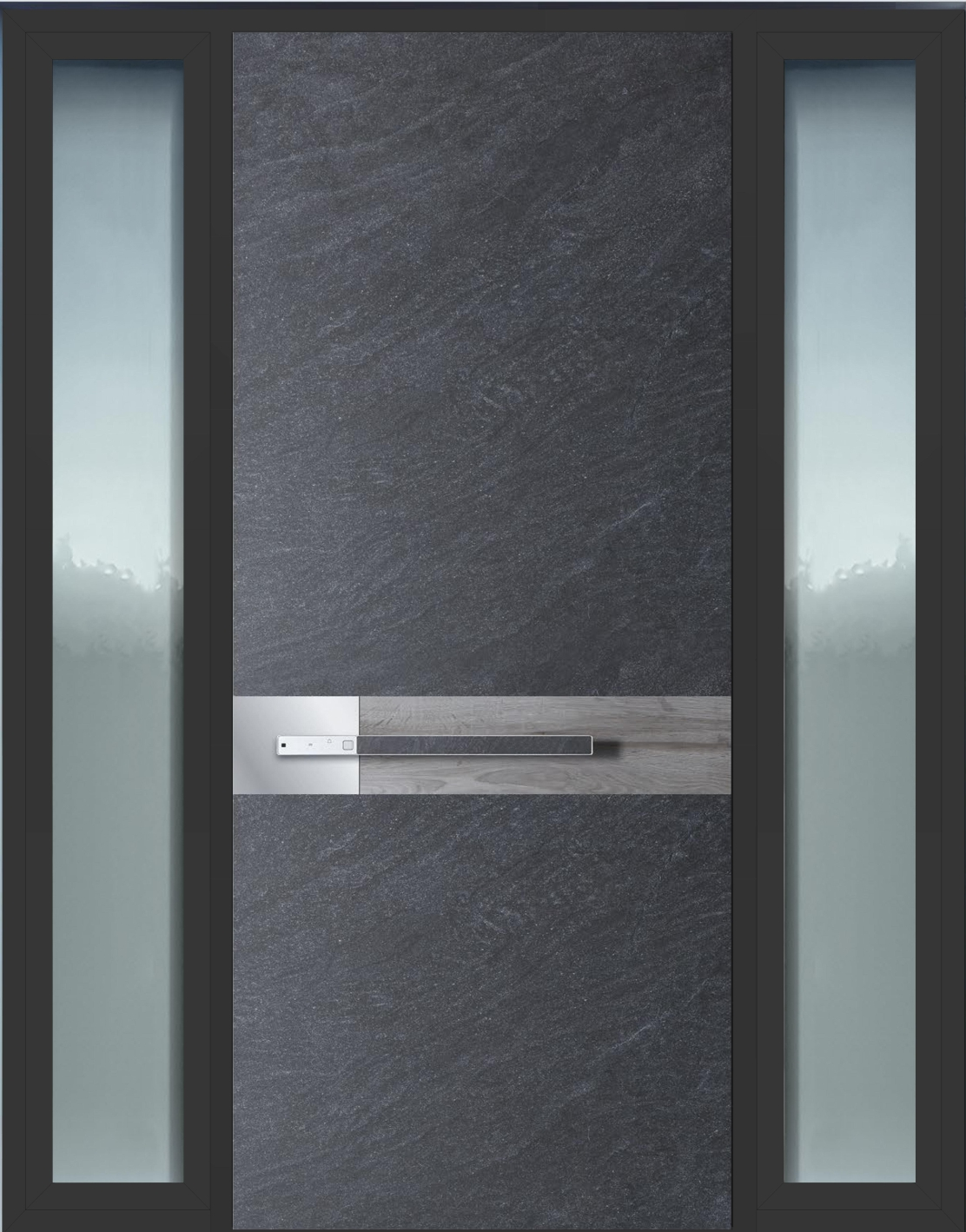 Modern Swing Opening Front Entry Doors Wood Aluminum Alloy Metal Exterior Security Doors Exterior Doors for Houses manufacture