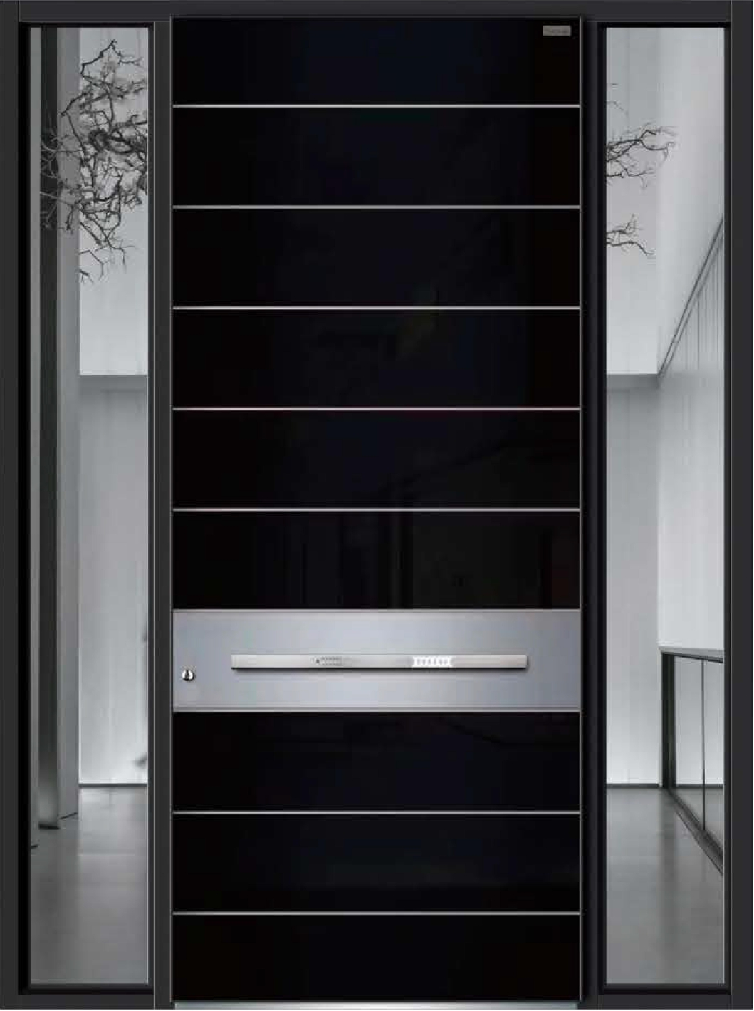 Modern Swing Opening Front Entry Doors Wood Aluminum Alloy Metal Exterior Security Doors Exterior Doors for Houses factory