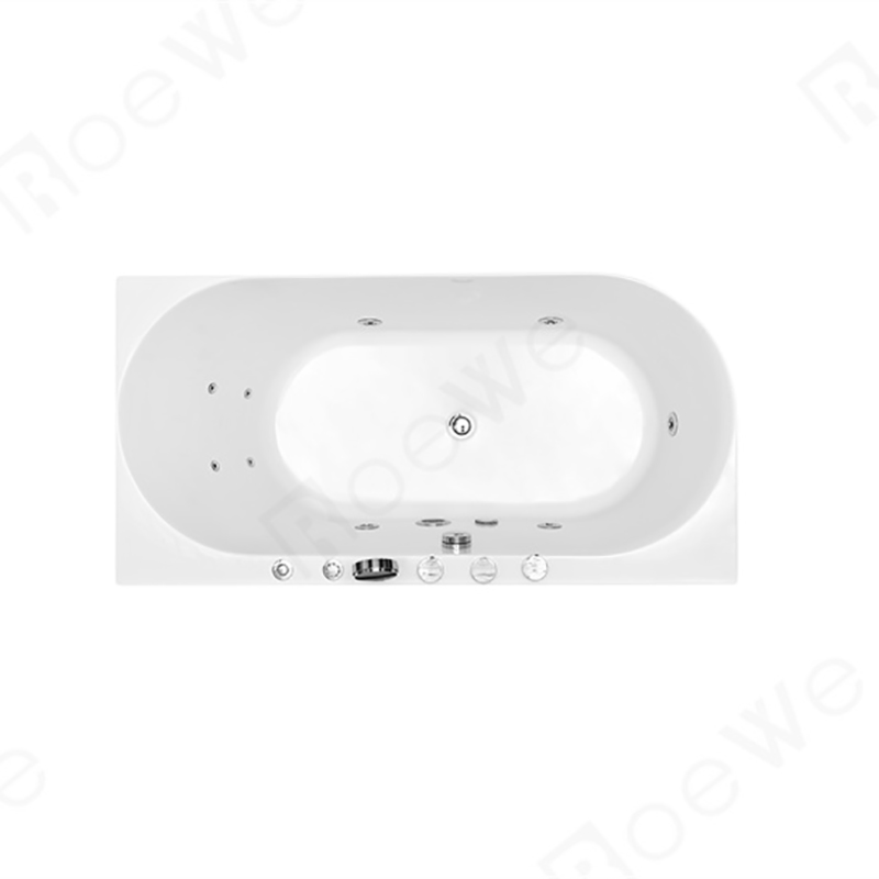 Manufacturer 2 side skirts bathtub corner whirlpool in white