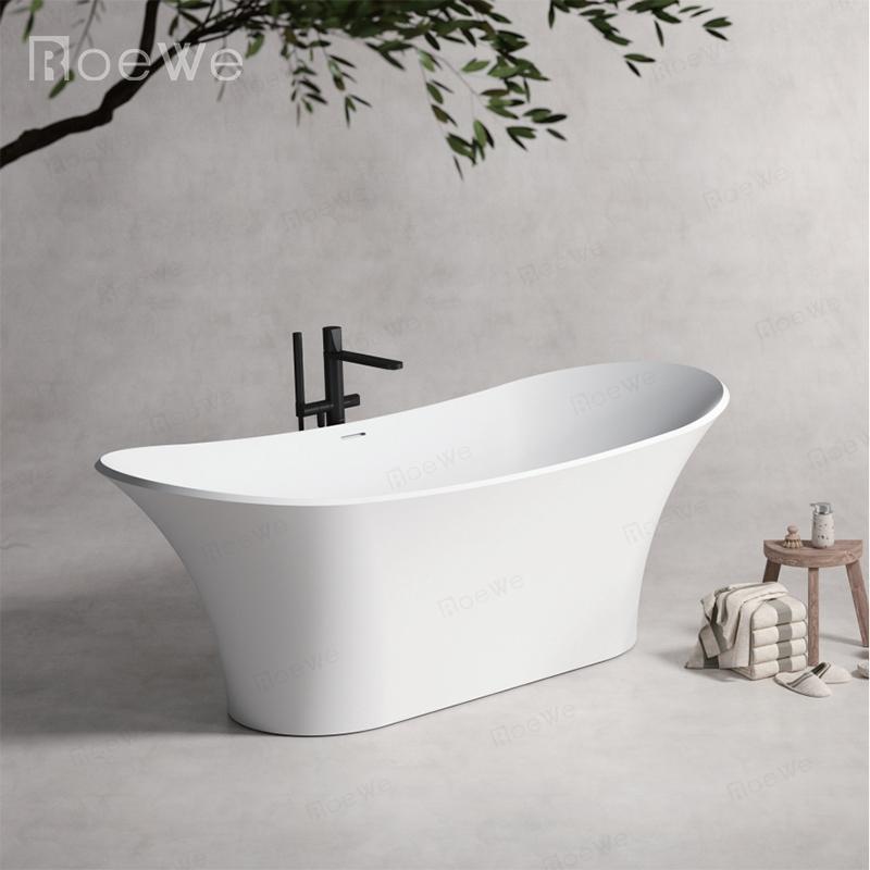 hotel project standard design cast stone tub solid surface composite bathtub