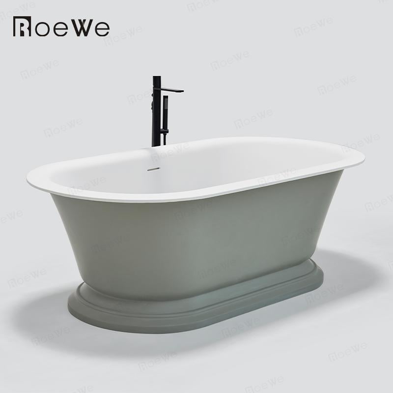 grey & white color classic design bathtub artificial stone resin tub