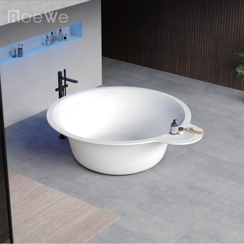 round bathtub resin stone solid surface freestanding tubs large bathtubs 82.56”