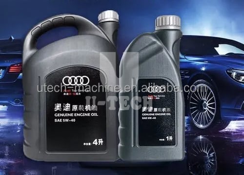product fully automatic gear lubricants oil motor engine oil bottle filler filling capping and labeling packing machine production line-4