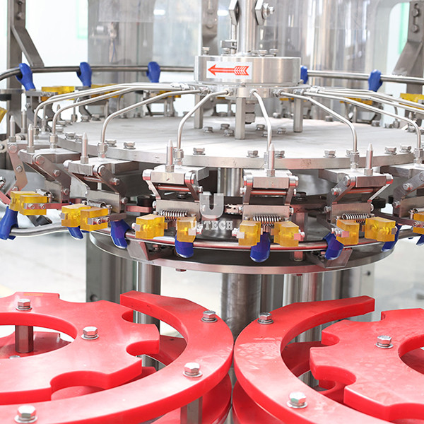The automated filling process allows for high-volume production.