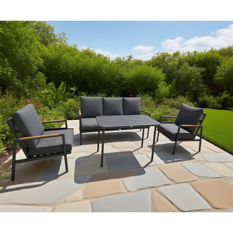 Modern 4 Pcs Garden Outdoor Sofa Aluminium Outdoor Patio Sofa Furniture Set