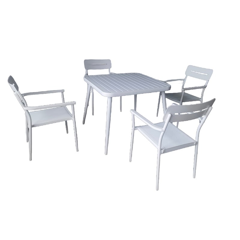 Aluminium Outdoor Dining Table and Chair Set Restaurant Grade for Garden Picnic Coffee Spaces