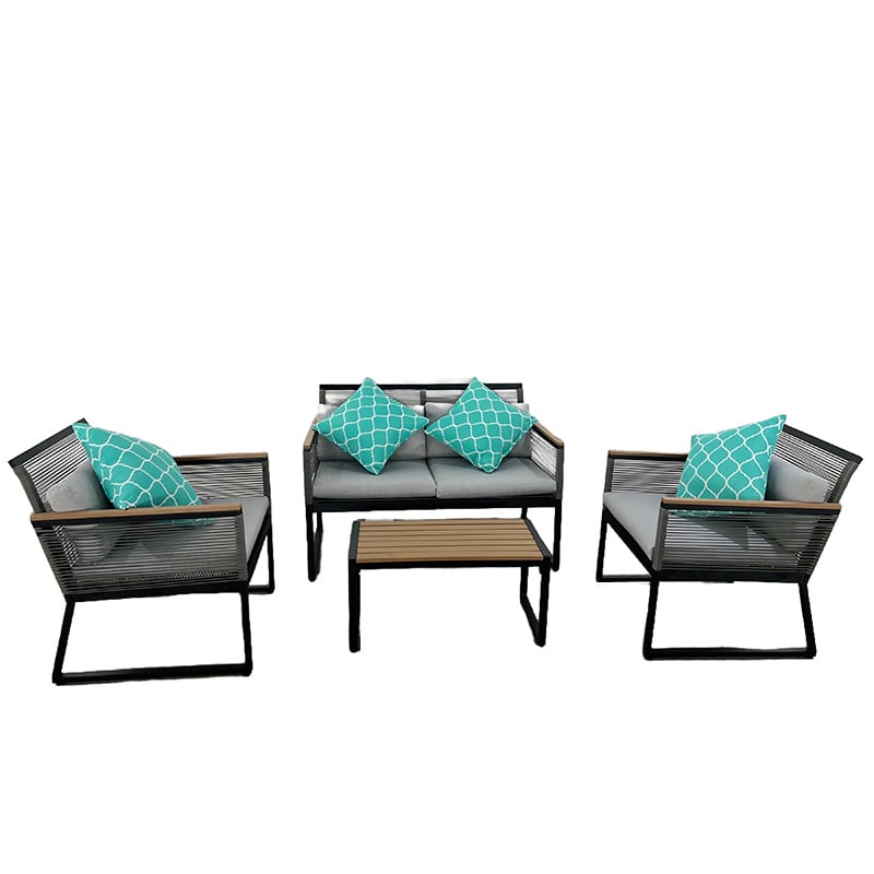 Compact 2025 Top Selling Aluminum Sofa Set  Curved Leisure Design for Small Patios