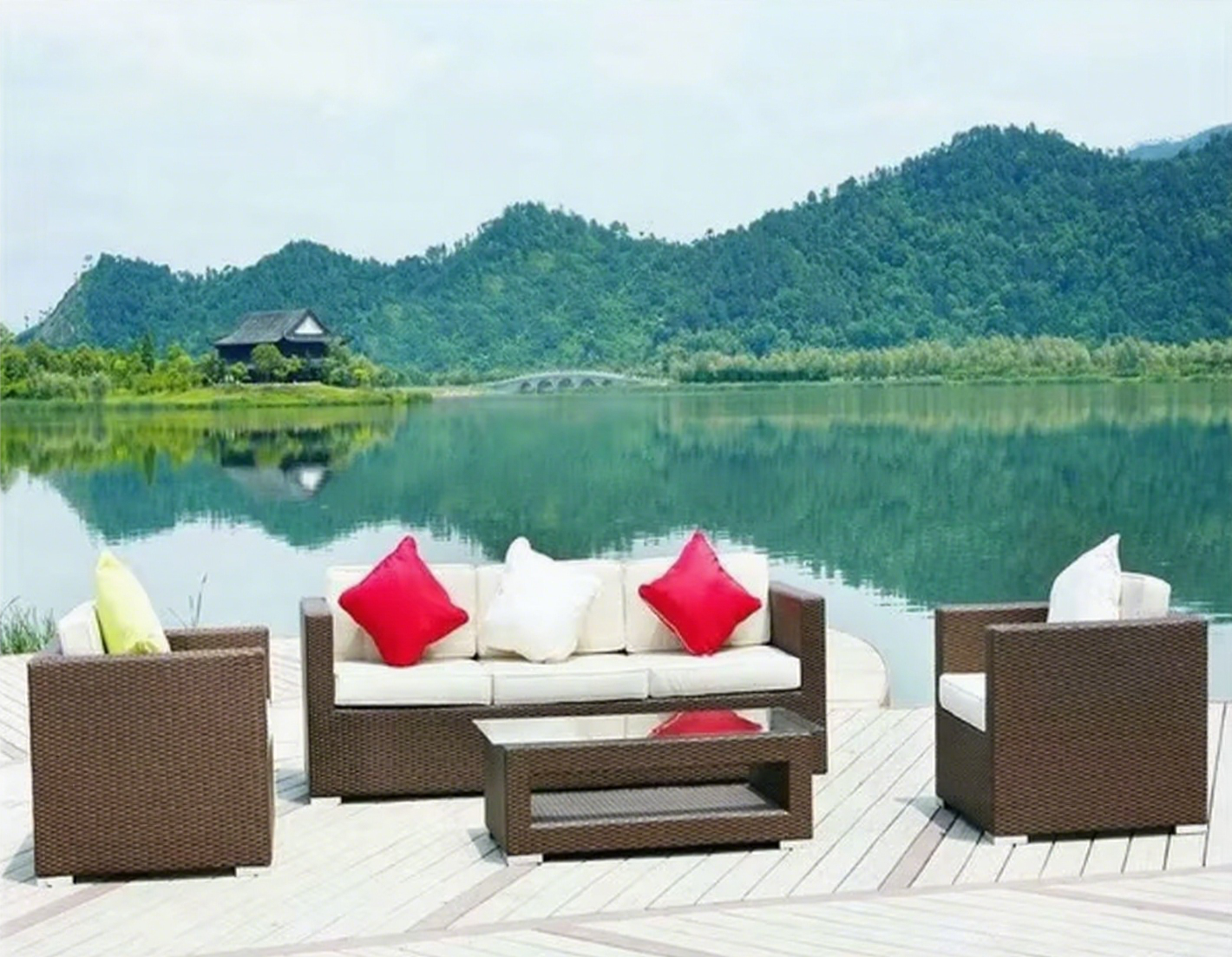 Yinzhou Living Rattan Furniture Garden Outdoor Furniture Garden Rattan Sofa Set