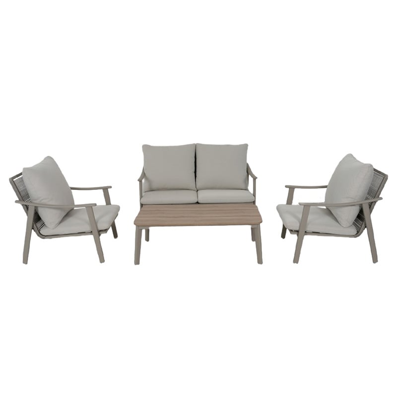 Outdoor Modern Aluminum  Patio Poly Rattan Sofa Garden Furniture Garden Wicker  Sofa Set