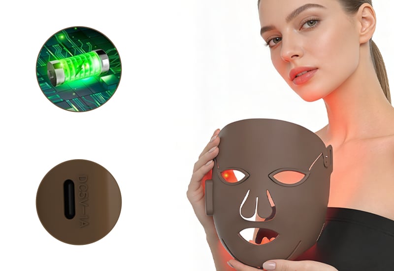 Wireless 1072nm OEM ODM LED Mask Silicone Custom Handheld Portable Infrared LED Facial Mask for Home Use Head Face Beauty manufacture