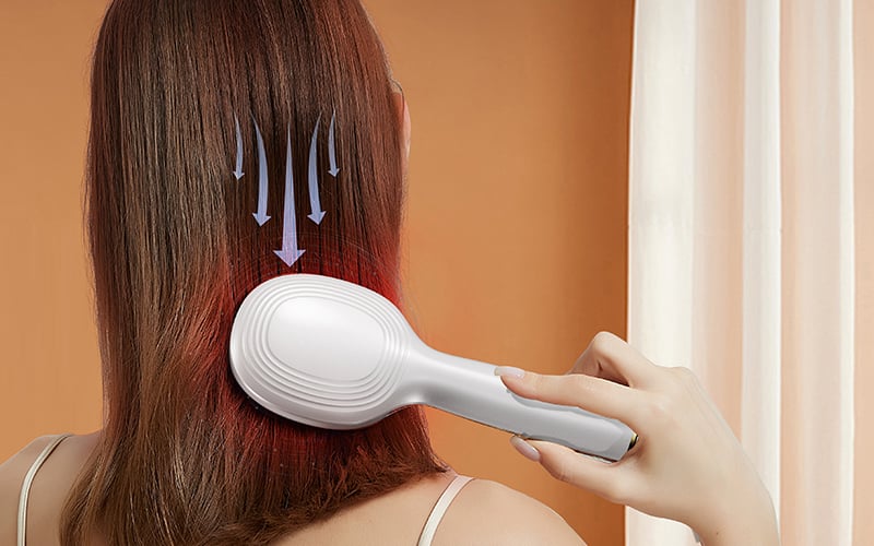 Portable electric vibrating radiofrequency multi-mode comb-shaped massage device details