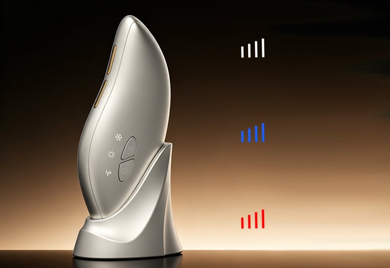 Salon-Grade Home Skincare 4-In-1 Facial Massager Hot&Cold Therapy Vibration lonic Microcurrent Beauty Equipment factory