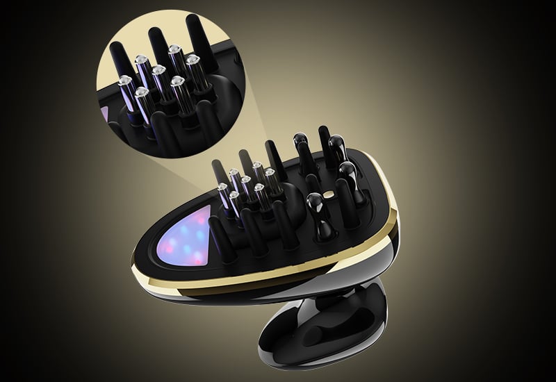 Perfect Hair Loss Treatment 6 in 1 RF EMS Vibration RED Light Blue Light Laser Hair Regrowth Comb supplier