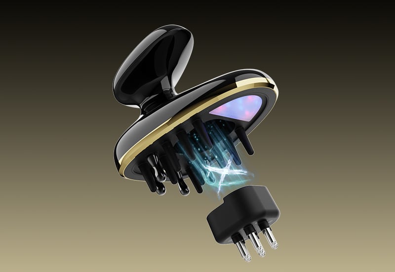Perfect Hair Loss Treatment 6 in 1 RF EMS Vibration RED Light Blue Light Laser Hair Regrowth Comb factory