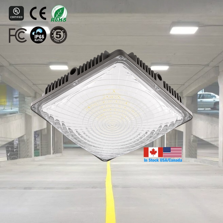 Surface Mount LED Canopy Light:27W-120W Options-UL CUL CE RoHS Certified-IP65 Aluminum Alloy Body For Warehouse Ceiling