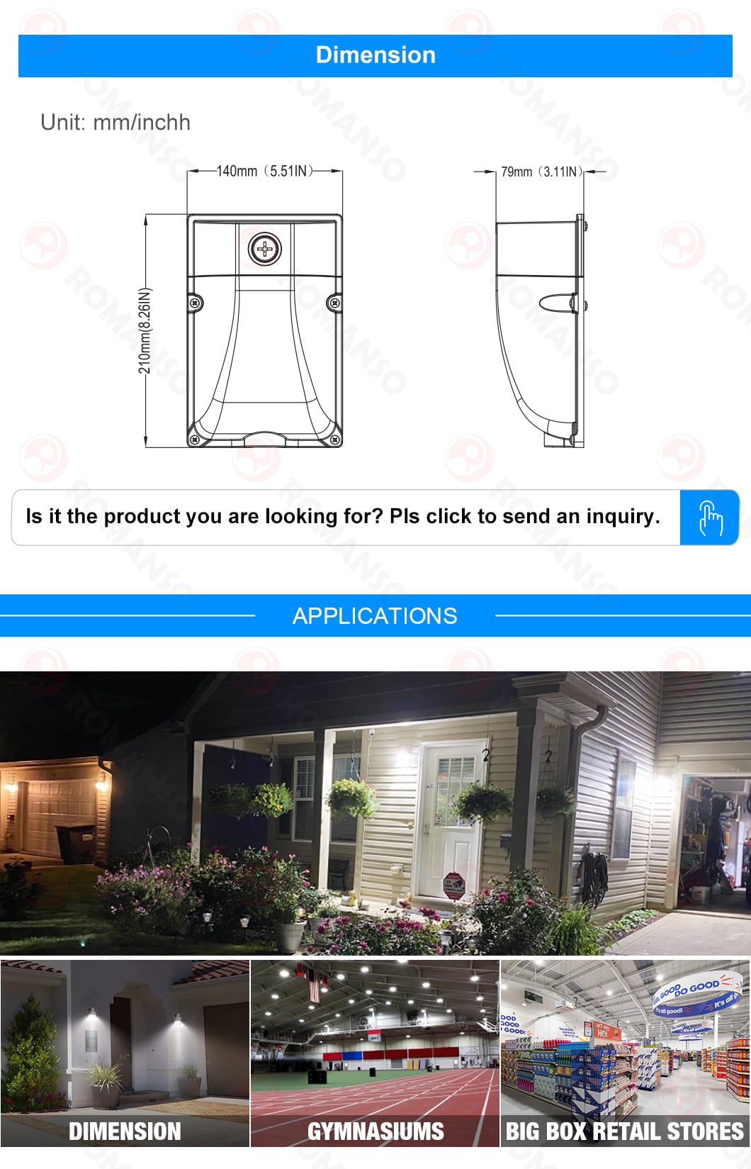 ROMANSO LED Mini Wall Pack Light : Energy Saving 120lm/w 30W 3600lm 5000K IP65 Outdoor Epistar LED Wall Pack Light - Ideal for Residential and Commercial Applications supplier
