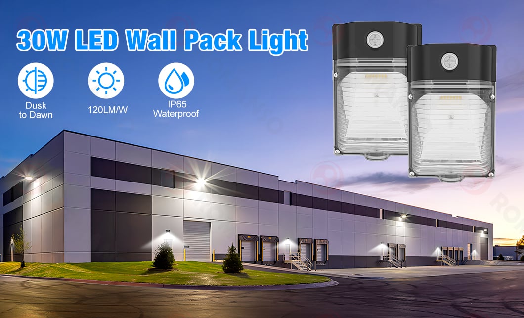 ROMANSO LED Mini Wall Pack Light : Energy Saving 120lm/w 30W 3600lm 5000K IP65 Outdoor Epistar LED Wall Pack Light - Ideal for Residential and Commercial Applications supplier