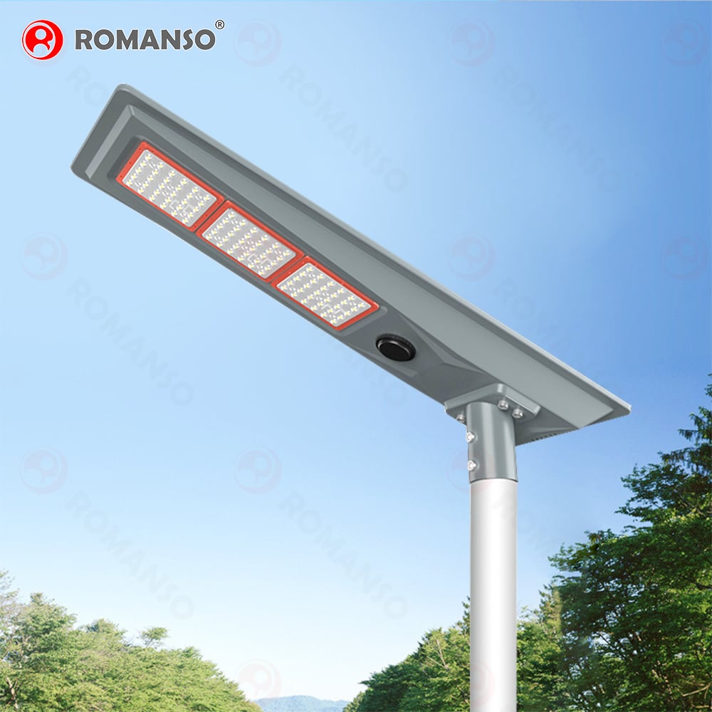 All-in-One LED Solar Street Light with Microwave Sensor :160 lm/W High-Efficiency -IP65 Waterproof - 2000+ Cycles LiFePO4 Battery for 2 Rainy Nights
