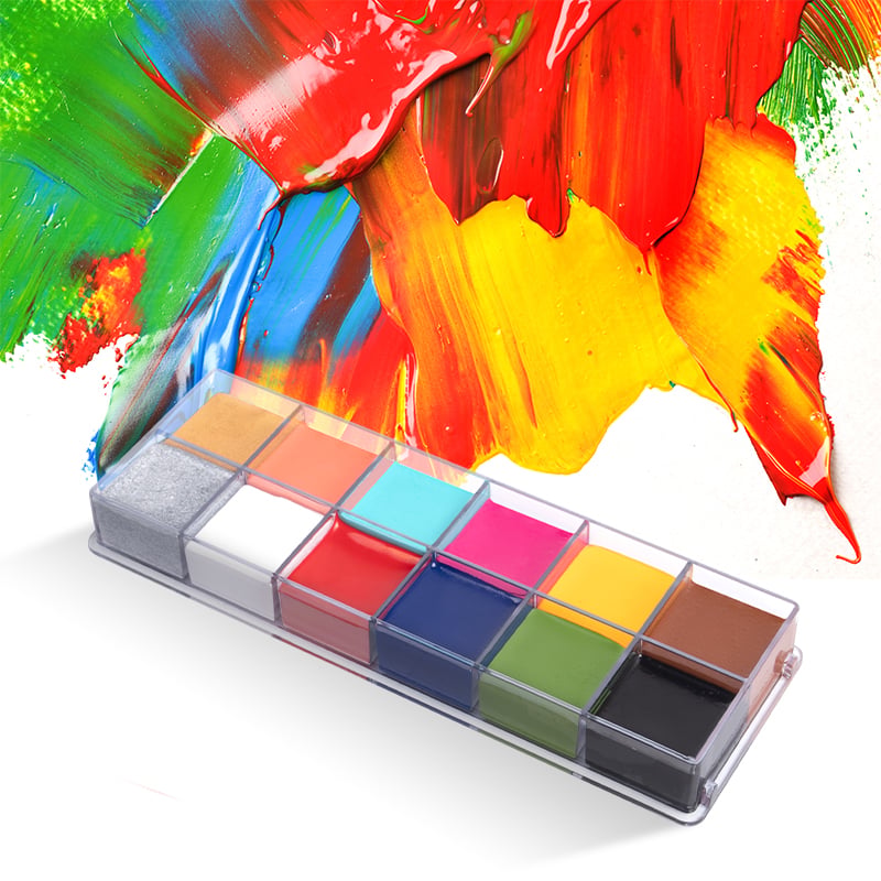 12-Color Body Paint Waterproof Non-Toxic High Color Payoff
