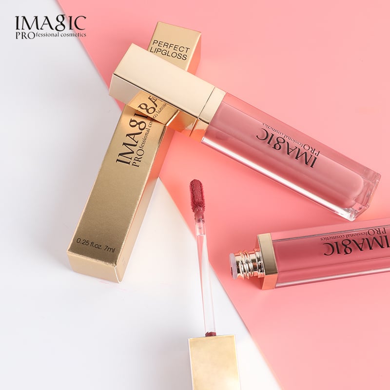 Gold Bar Lip Gloss Matte & Pearl Waterproof Long-Lasting Peach Scent liquid lipstick