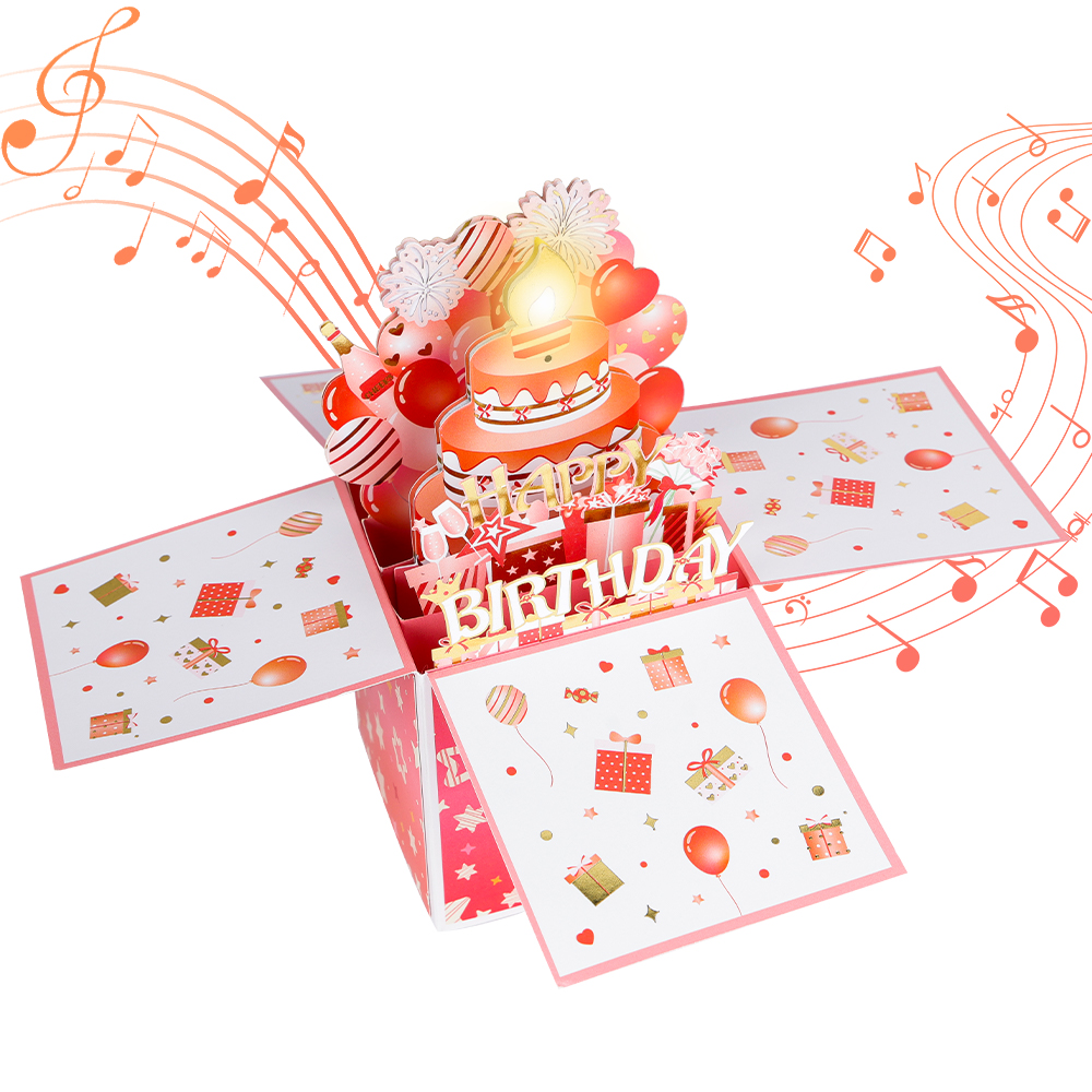 Interactive Pop-Up Birthday Gift Box with Lights and Music