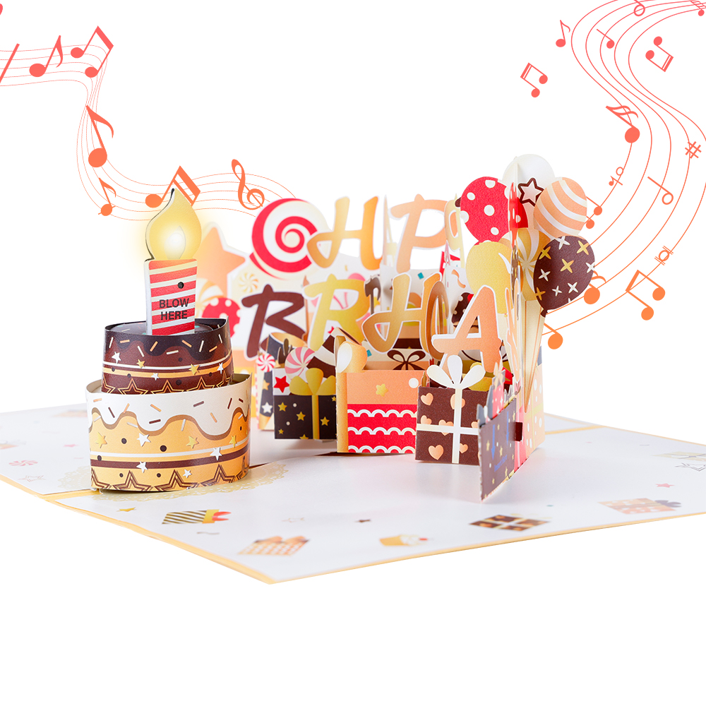 Sweet Birthday Treats Music and Lights Pop Up Card