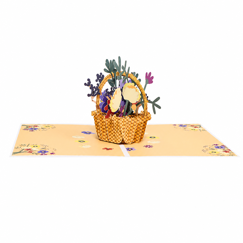 Flower Basket Thinking Of You Pop Up Greeting Card