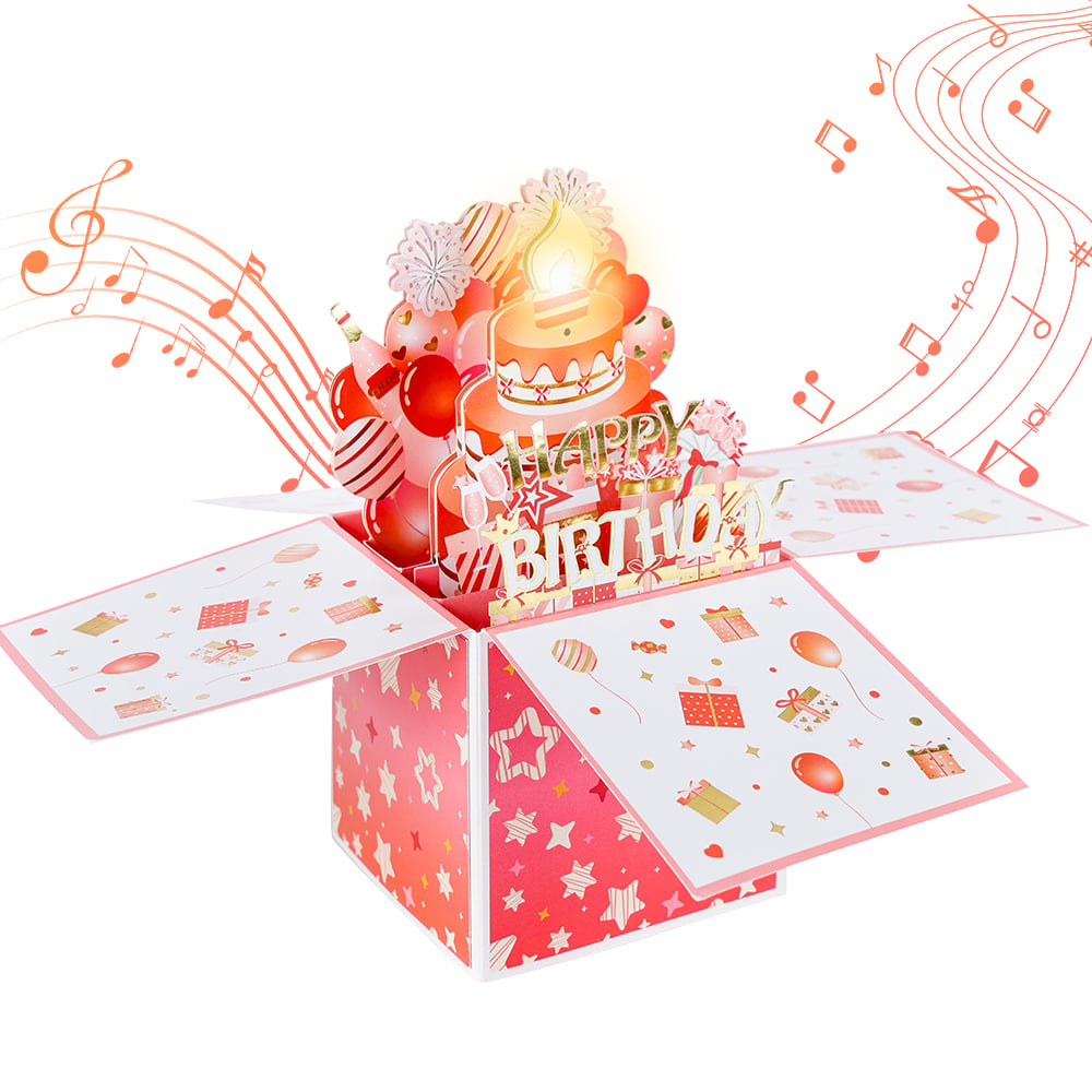 Interactive Pop-Up Birthday Gift Box with Lights and Music