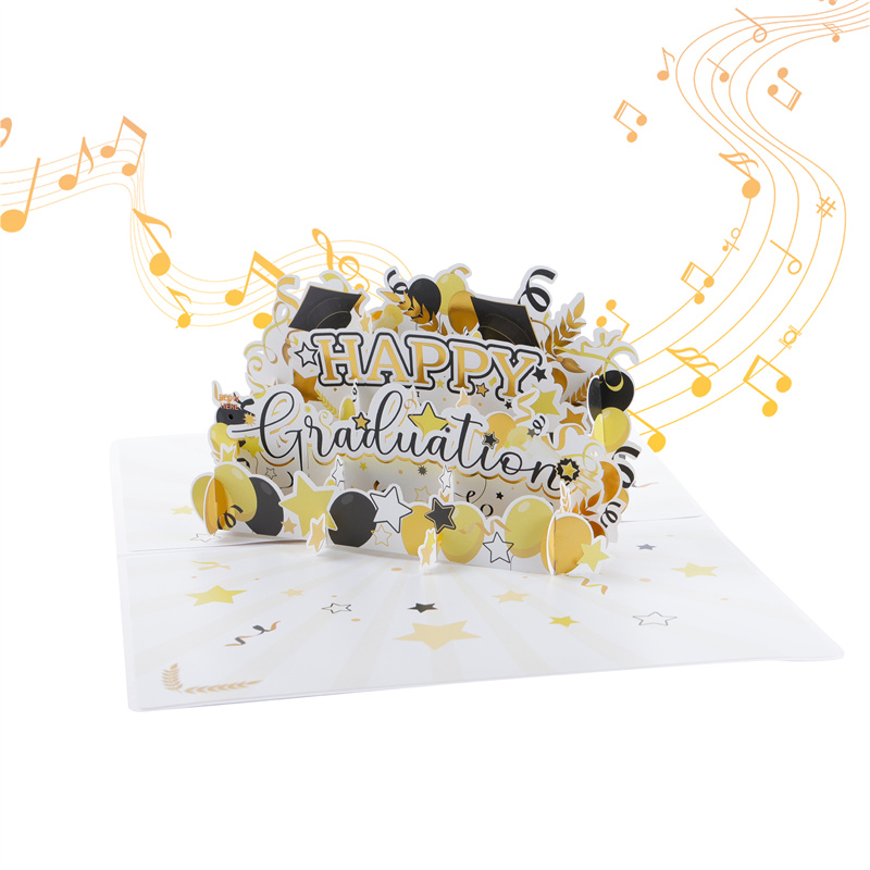 3D Pop Up Graduation Card with LED and Music