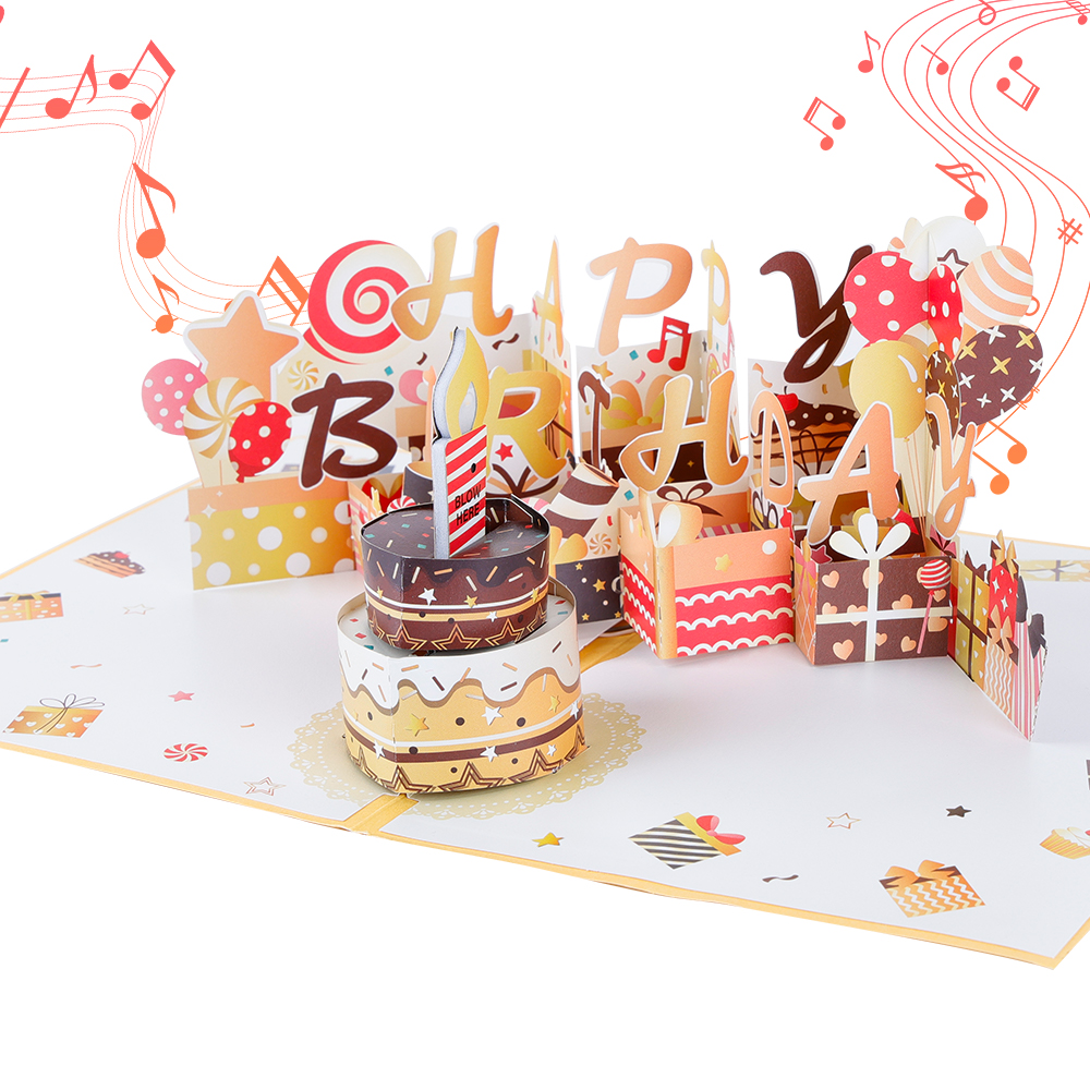 Sweet Birthday Treats Music and Lights Pop Up Card