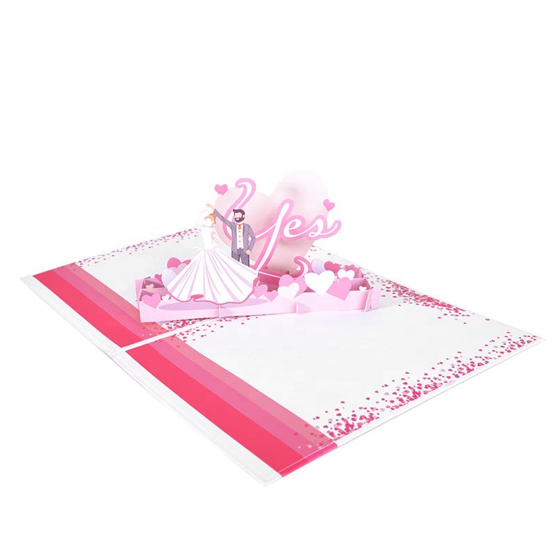 Dancing Bride and Groom Wedding 3D Pop Up Card with Music