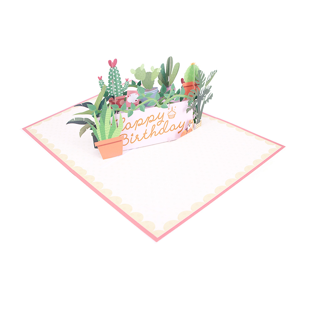 3D Plant Birthday Pop Up Greeting Card