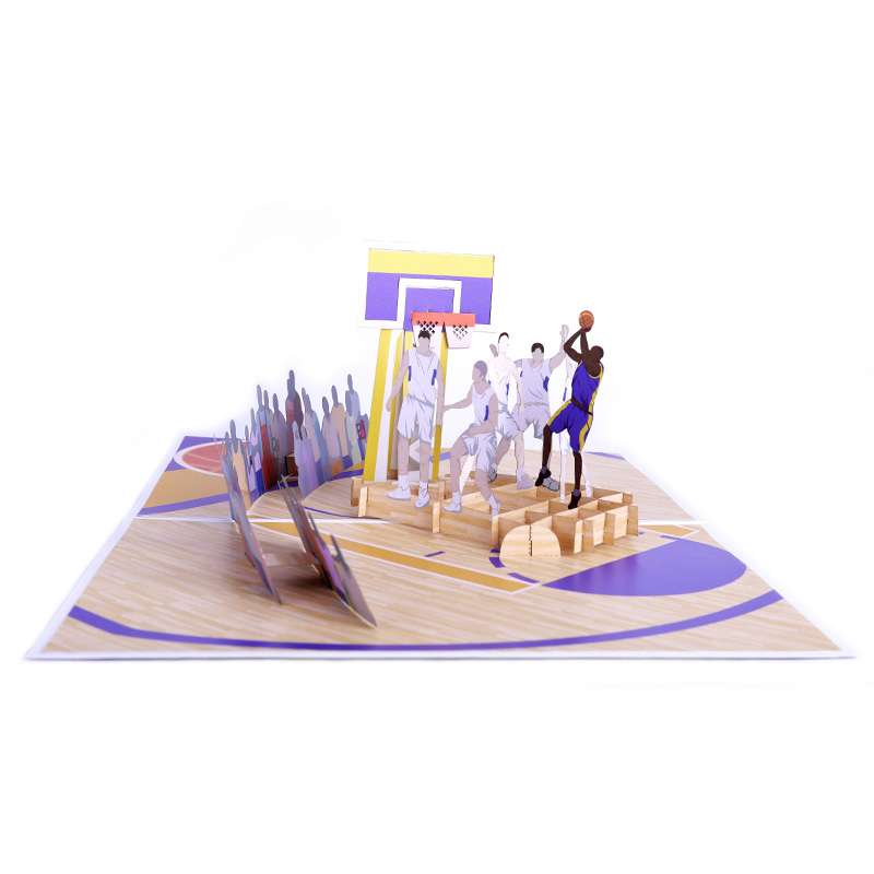 Custom 3D Basketball Pop Up Greeting Card 