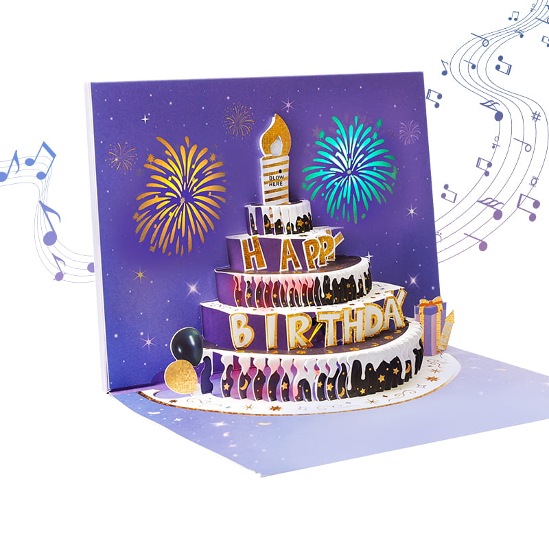 LED Pop Up Birthday Greeting Card with Sound