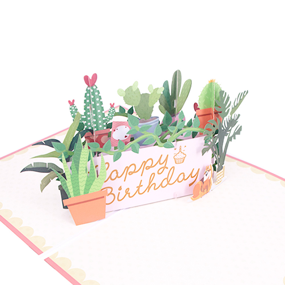 3D Plant Birthday Pop Up Greeting Card