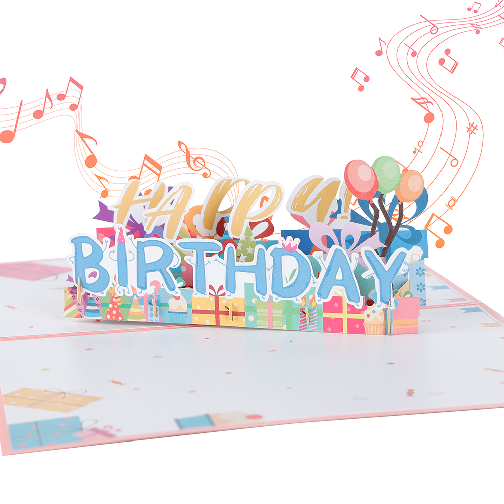 Birthday Gift Surprise Music and Lights Pop Up Card