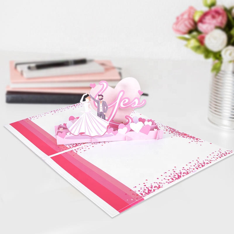 Dancing Bride and Groom Wedding 3D Pop Up Card with Music
